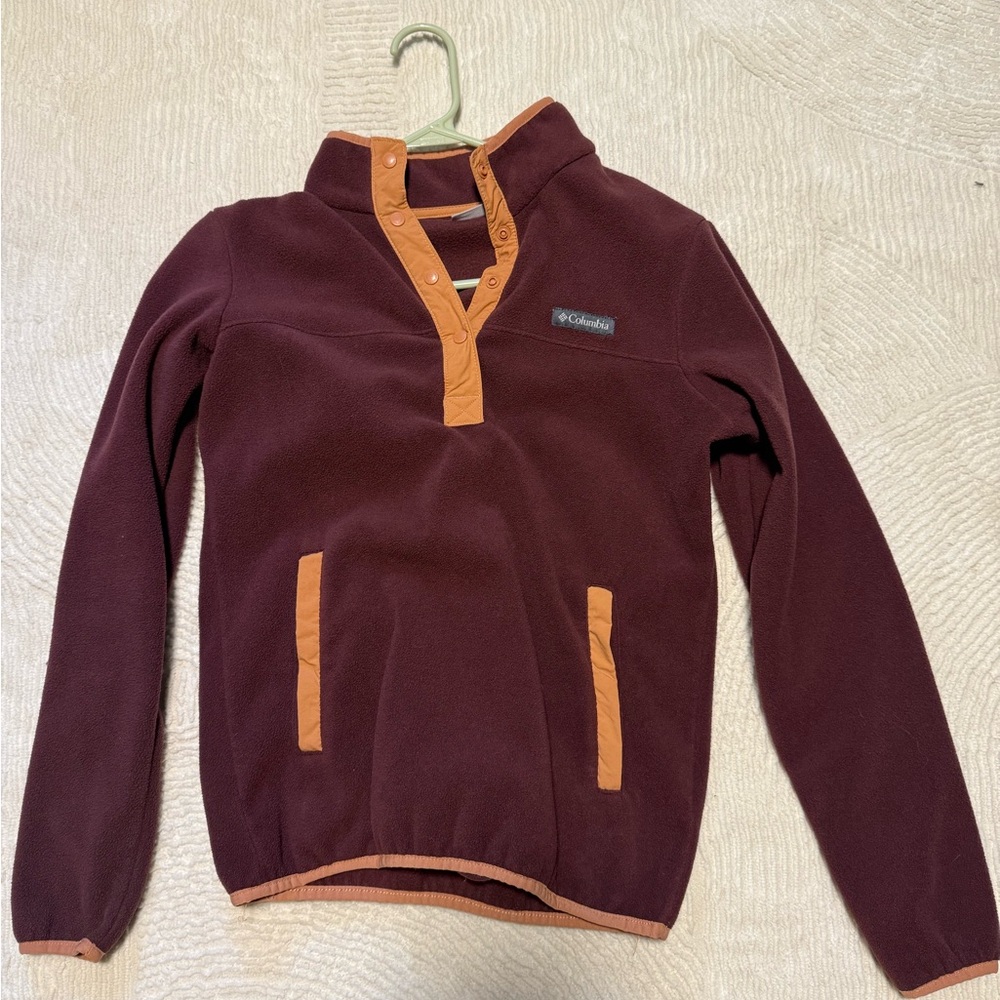 Columbia Maroon and Orange Fleece Jacket